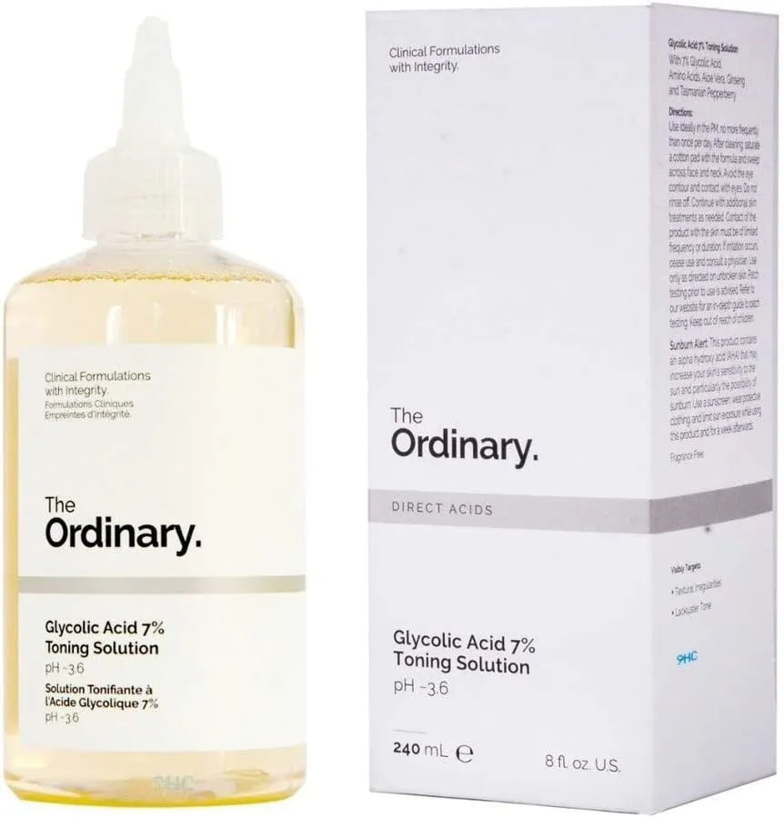 The Ordinary Ácido Glicólico 7% – Exfoliación Profesional contra Arrugas, Acné y Manchas